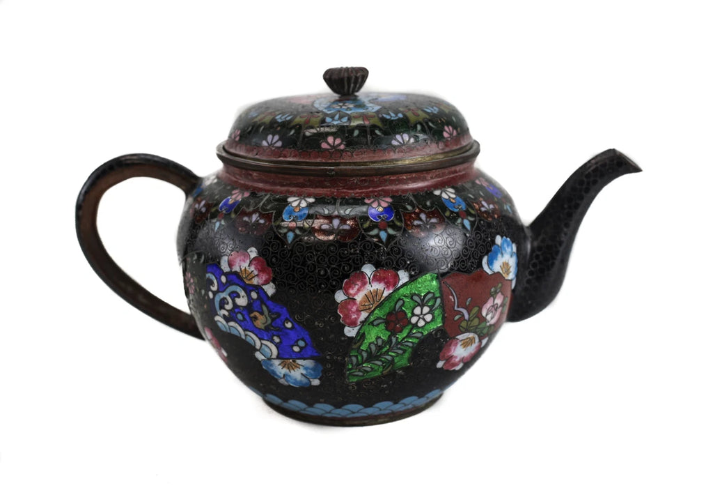 Japanese Cloisonne Enamel and Gold Stone Flakes Teapot, 19th Century