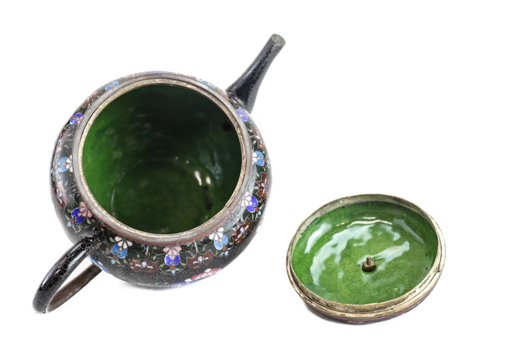 Japanese Cloisonne Enamel and Gold Stone Flakes Teapot, 19th Century