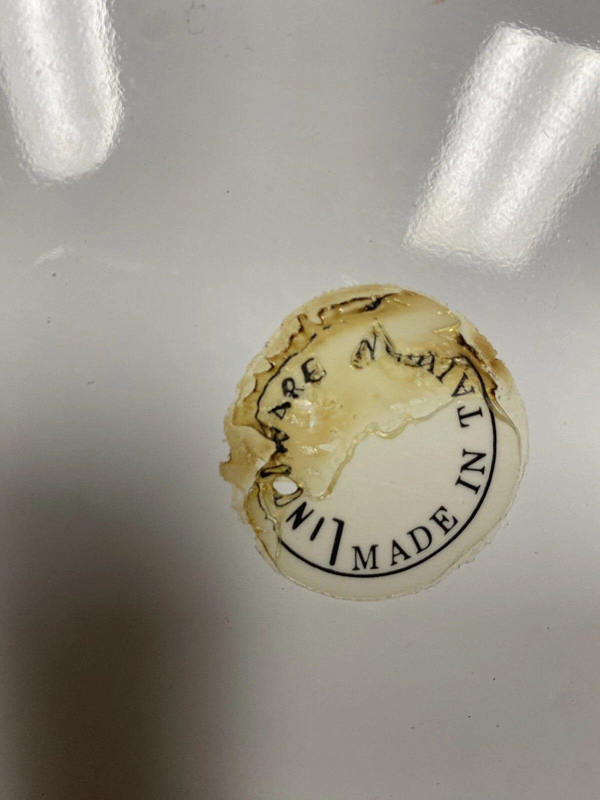 Vintage Enamel Lincoware Tea Pot Kettle White with Plastic Handle-Blue Flowers