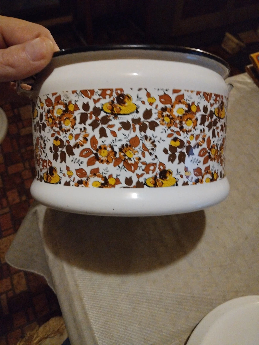 Vintage Enamel Kettle/Tea Pot Mid Century Modern Style