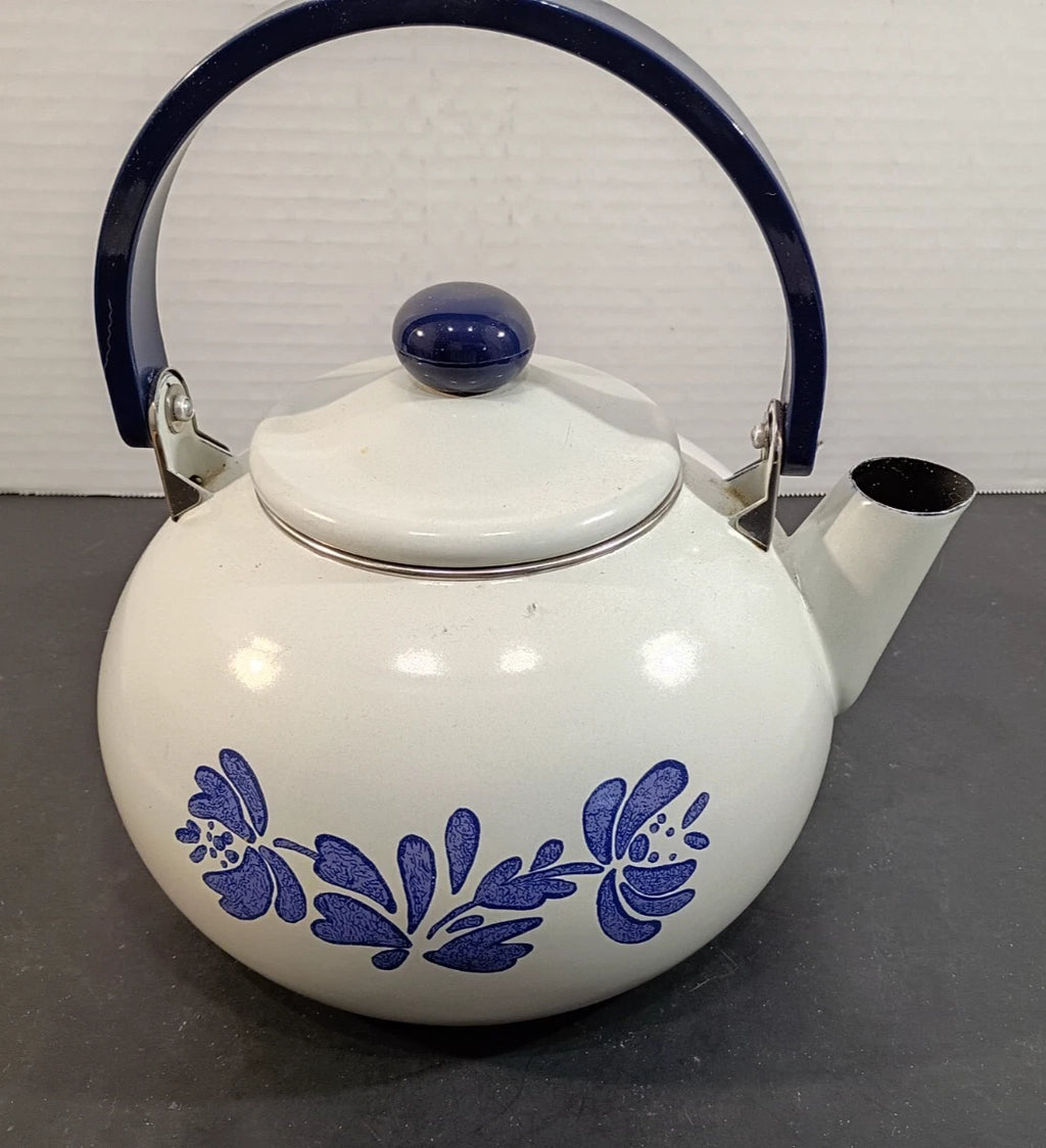 VTG Pfaltzgraff Yorktown enamel on metal Teapot VGC