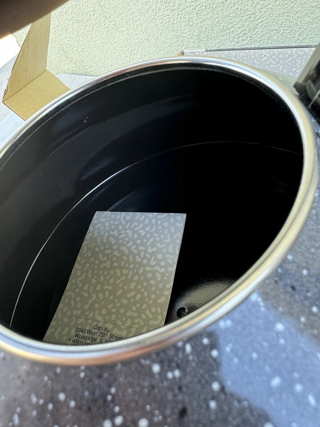 Vintage Copco Jazz Whistling Enamel Tea Kettle Pot 2.5qt Art Deco Dark Granite