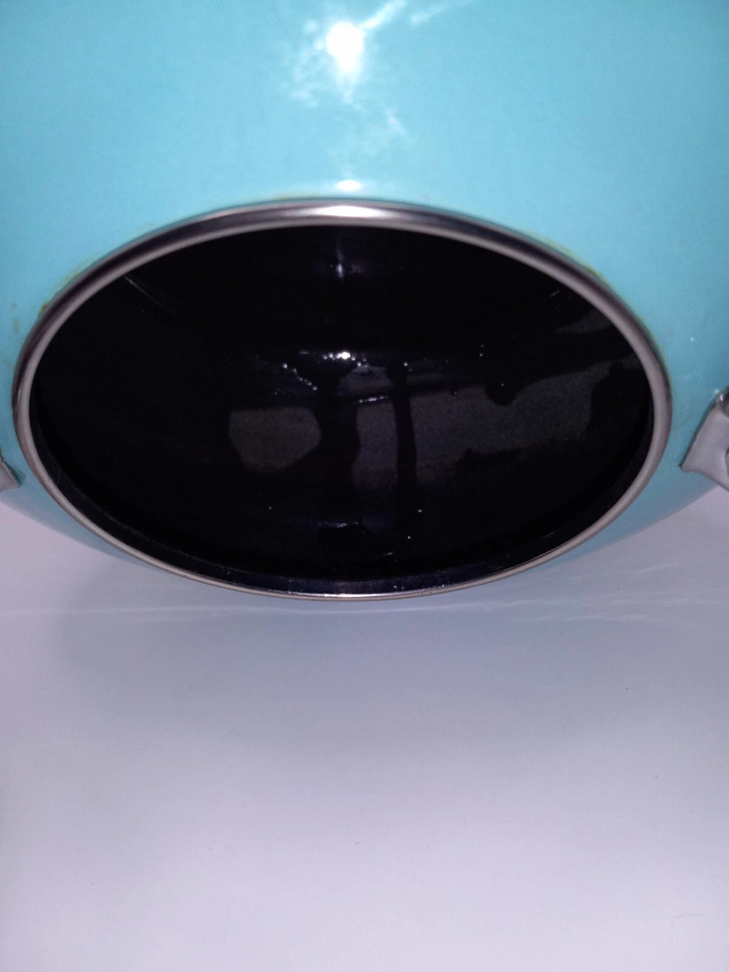 Chantal Whistling Tea Kettle 2 Qt Stovetop Enamel Turquoise Aqua Teapot