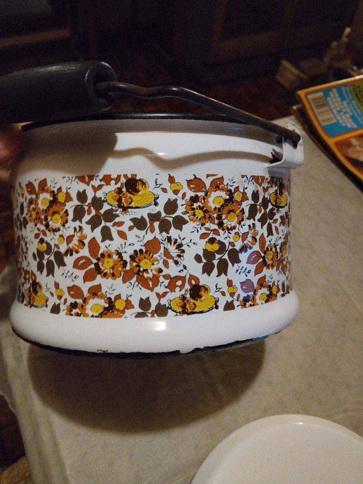 Vintage Enamel Kettle/Tea Pot Mid Century Modern Style