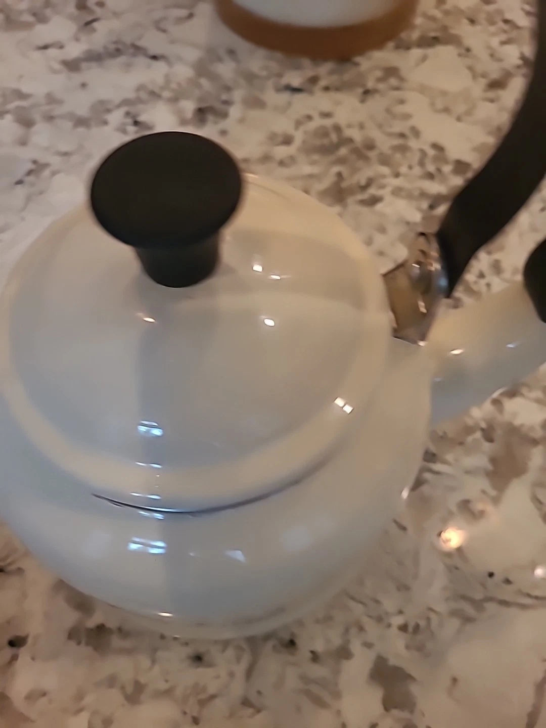 Le Creuset 2.2 Quart 2 Liter Whistling Tea Kettle White Enameled Steel