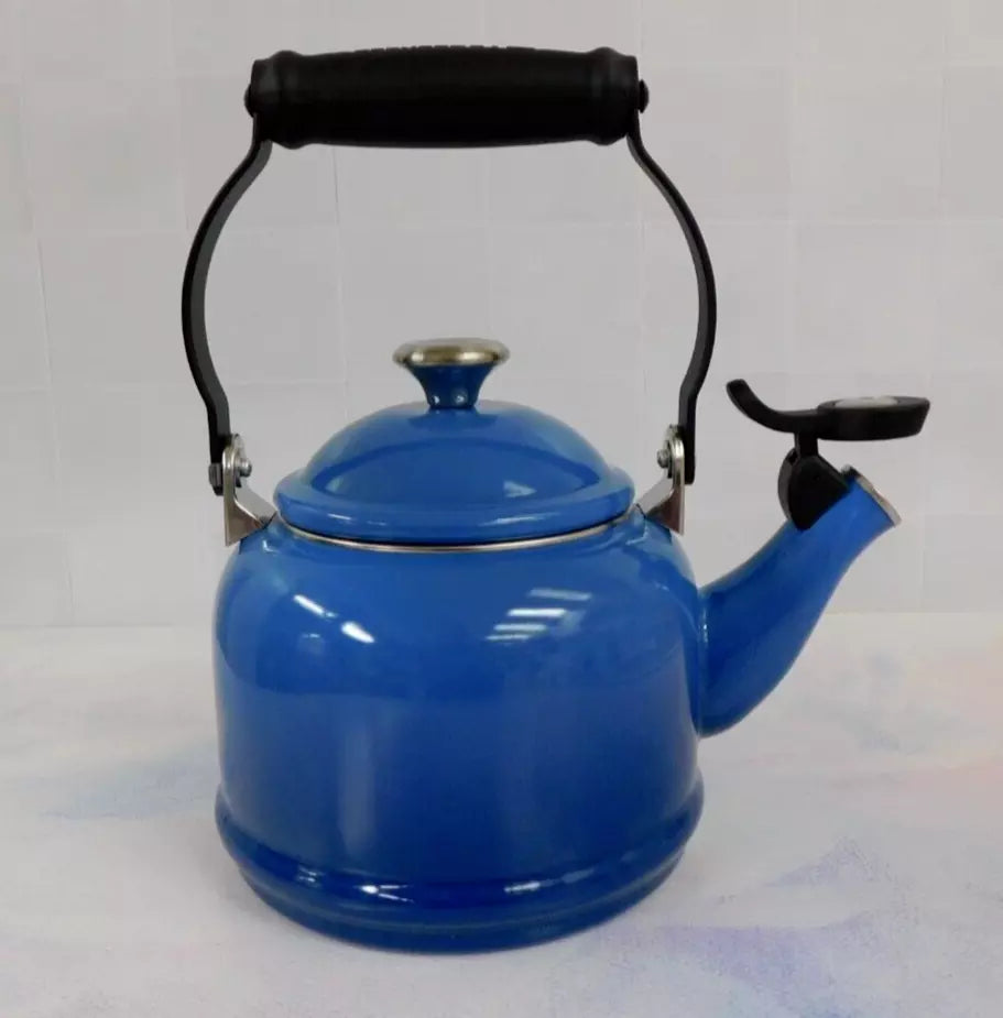 Le Creuset Enamel on Steel 1.25 Quart Demi Tea Kettle, Marseille Blue - New