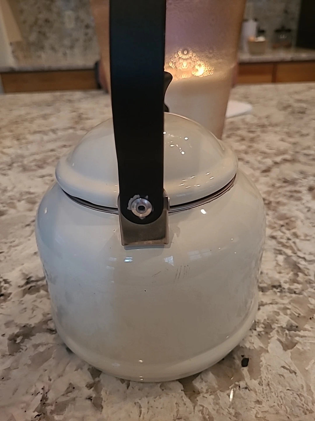 Le Creuset 2.2 Quart 2 Liter Whistling Tea Kettle White Enameled Steel