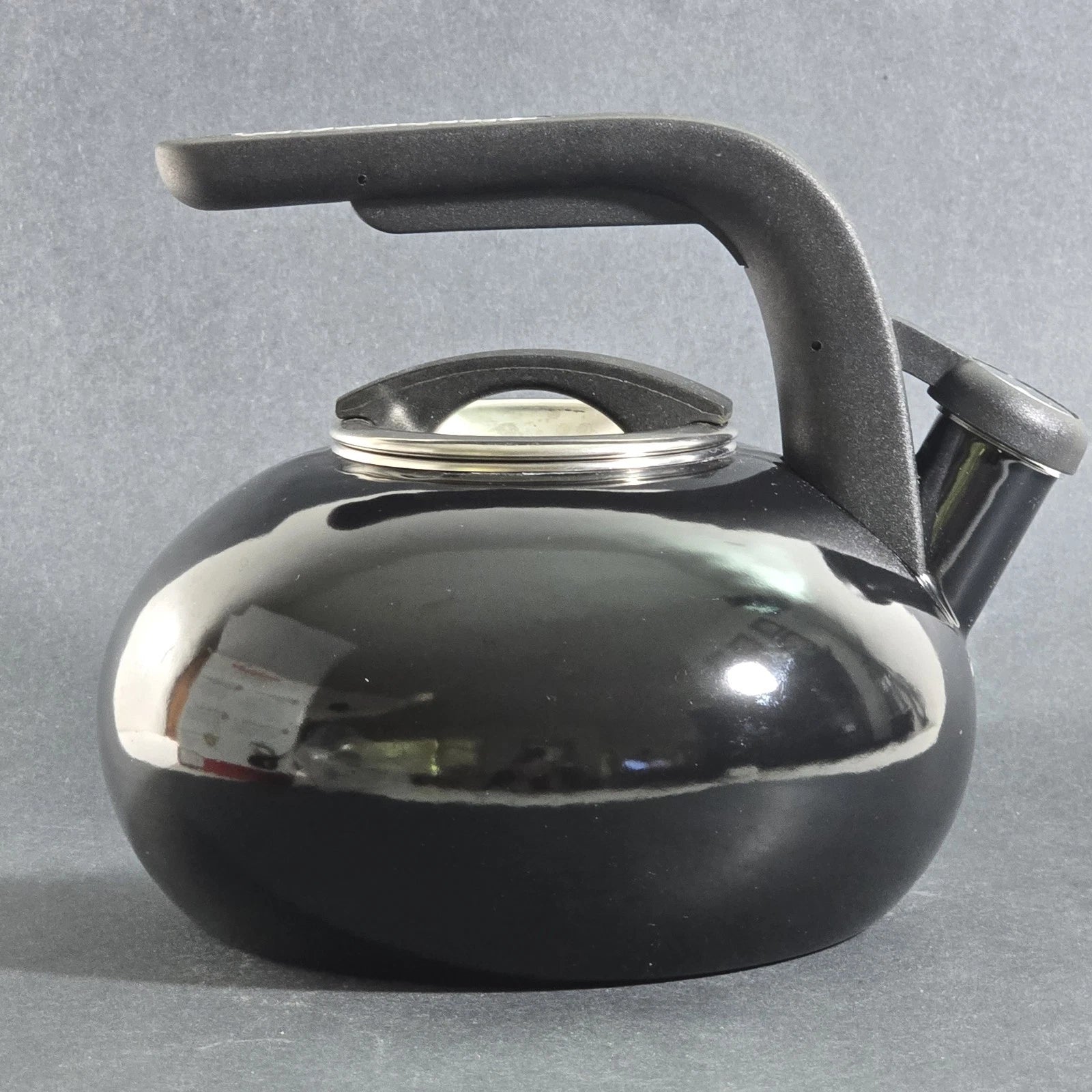 KitchenAid 2 Quart Whistling Porcelain Black Enamel Teakettle - Please Read
