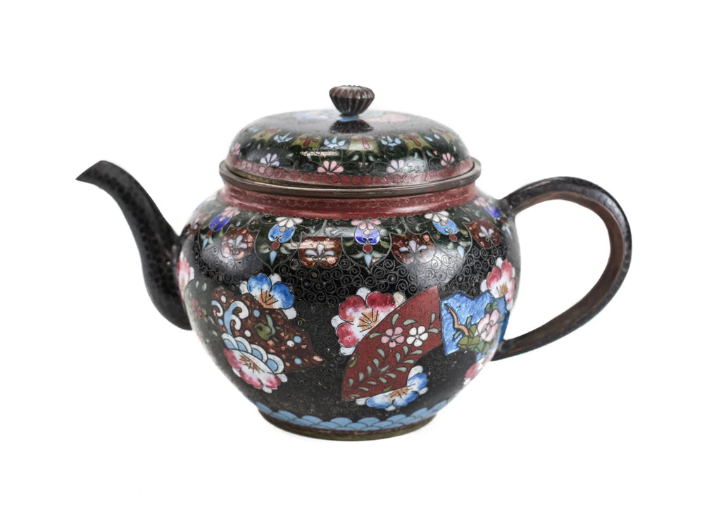 Japanese Cloisonne Enamel and Gold Stone Flakes Teapot, 19th Century