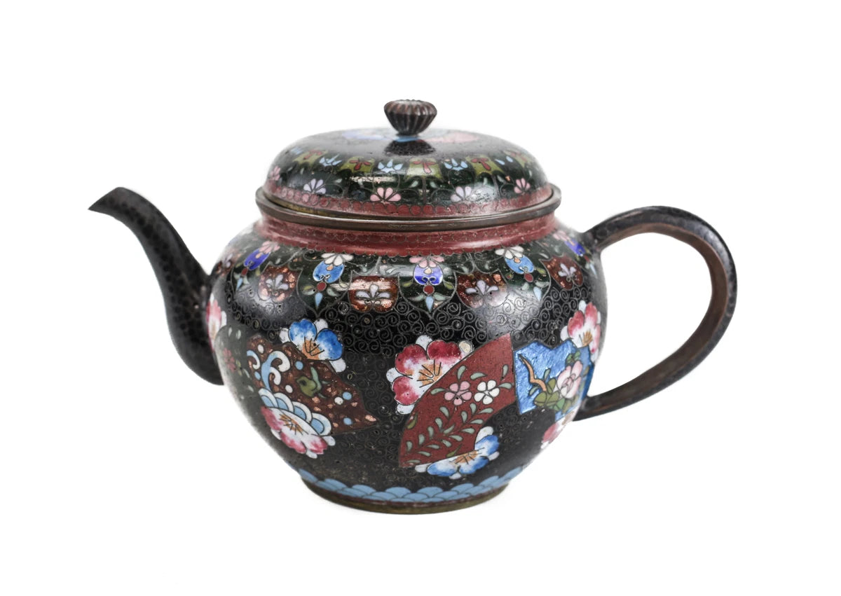 Japanese Cloisonne Enamel and Gold Stone Flakes Teapot, 19th Century