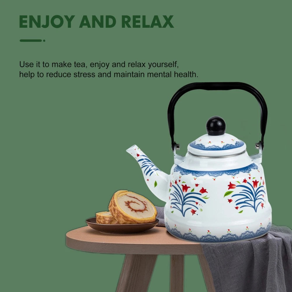 Thickened Enamel Pot Office Teapot Uk Retro Kettle Stove Kettles