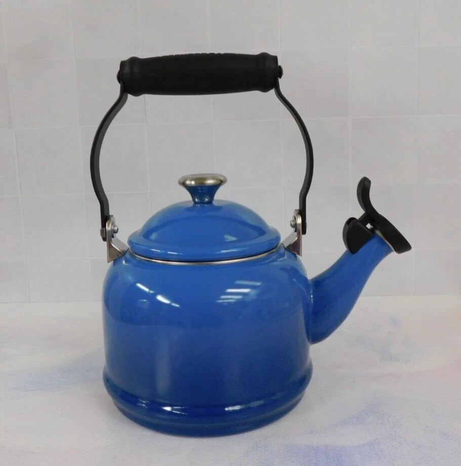 Le Creuset Enamel on Steel 1.25 Quart Demi Tea Kettle, Marseille Blue - New