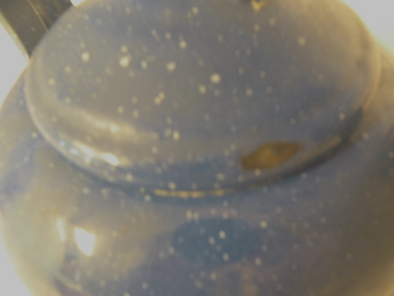 1970s BLUE WHITE SPECKLES ENAMELWARE TEAPOT 12 CUP