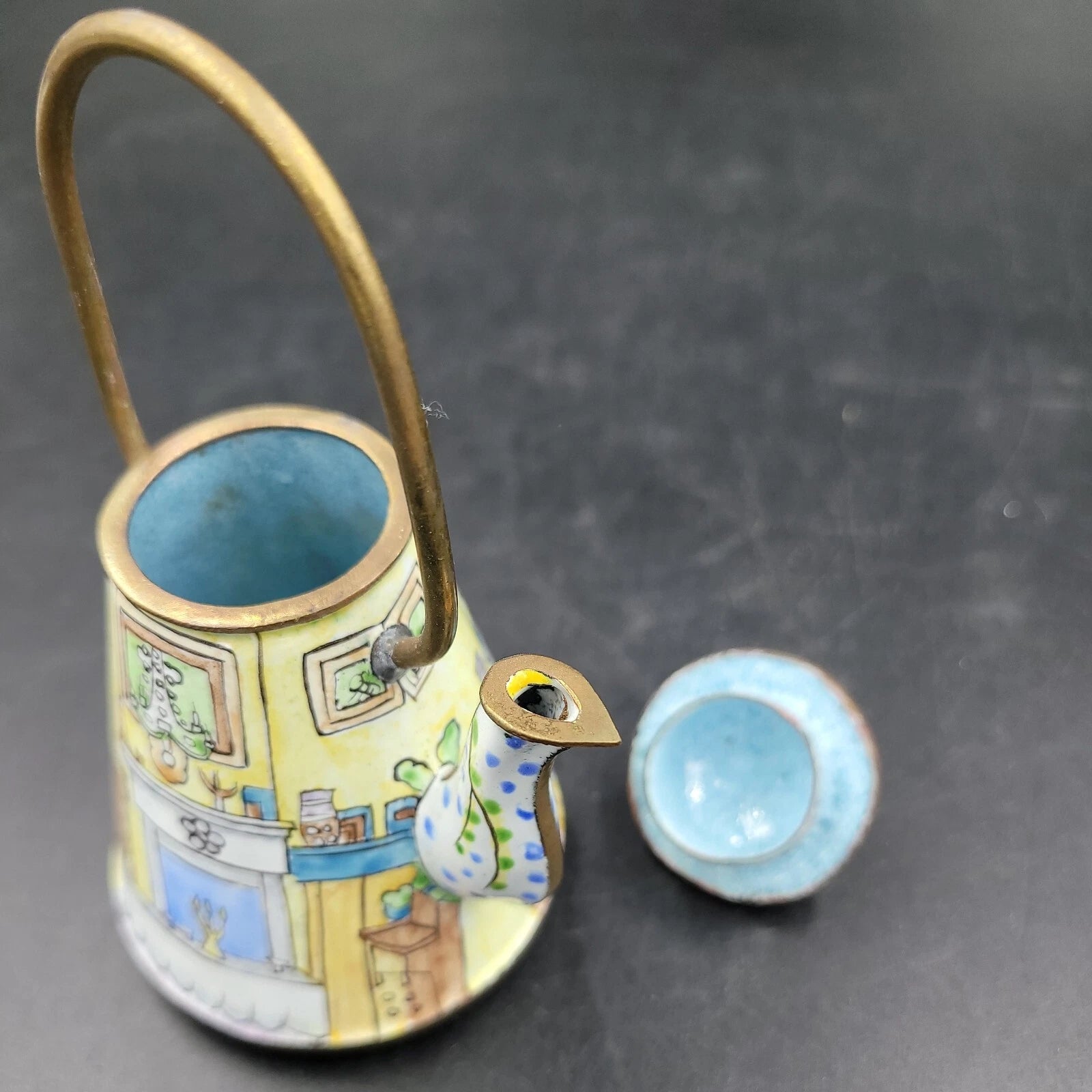 Empress Arts Kitchen/Livingroom Enamel Miniature Decorative Teapot