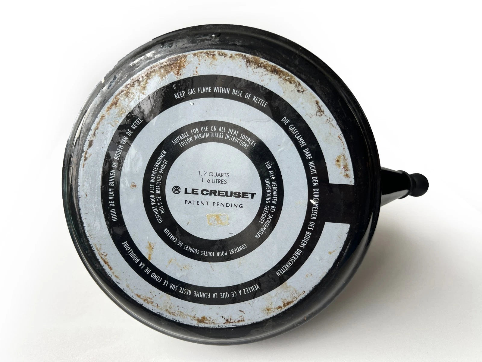 Le Creuset Whistling Stovetop Kettle BLACK Teapot 1.7 Qt 1.6 L Enameled Steel