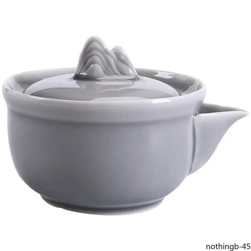 Ice Gray Enamel Pot Ceramic Teapot Teacup Handmade Iceberg Tureen Make Ceramic