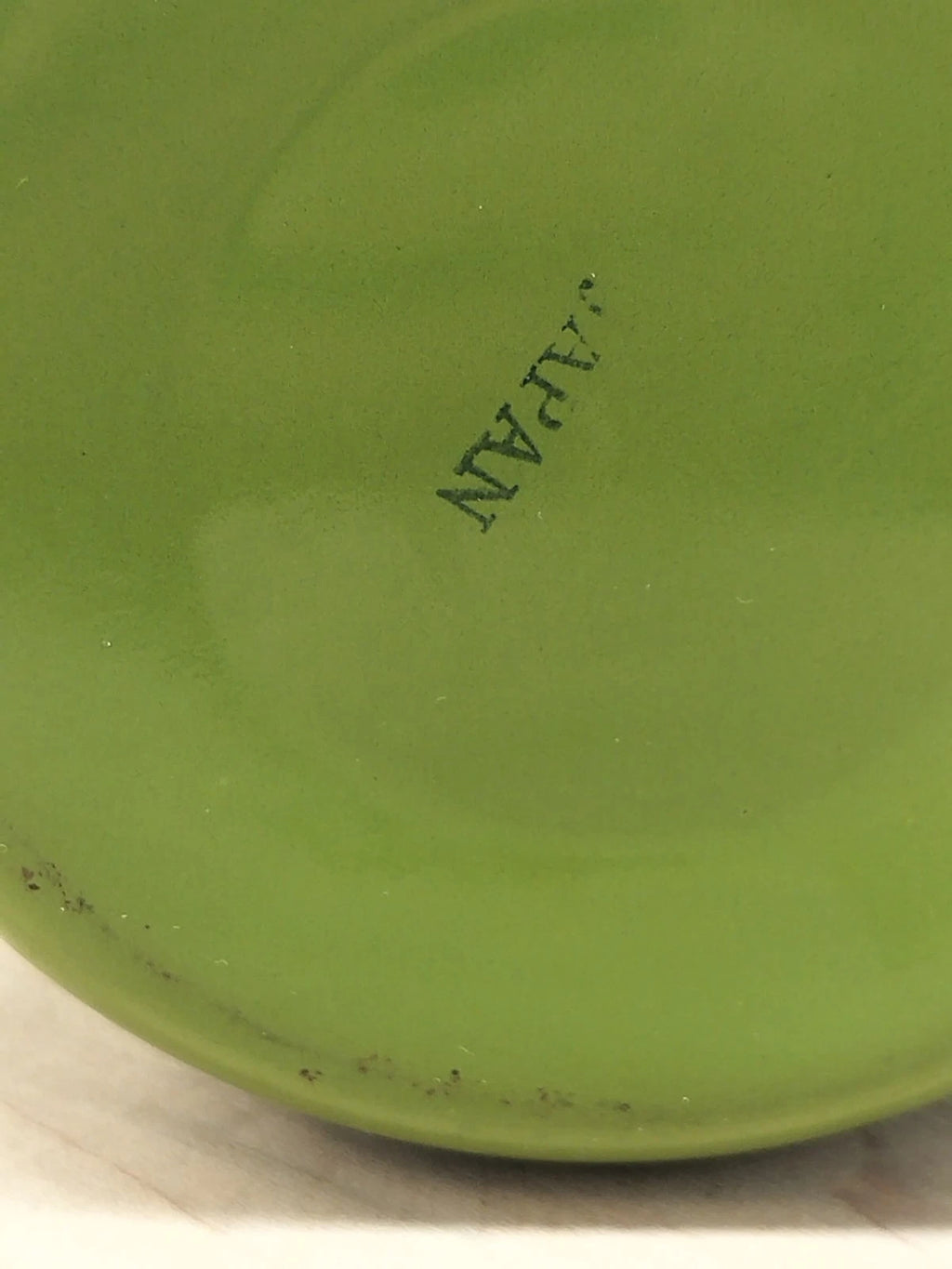 VTG 1950 AVOCADO GREEN & BLACK ENAMEL TEA KETTLE / COFFEE POT BY OTTO MADE JAPAN