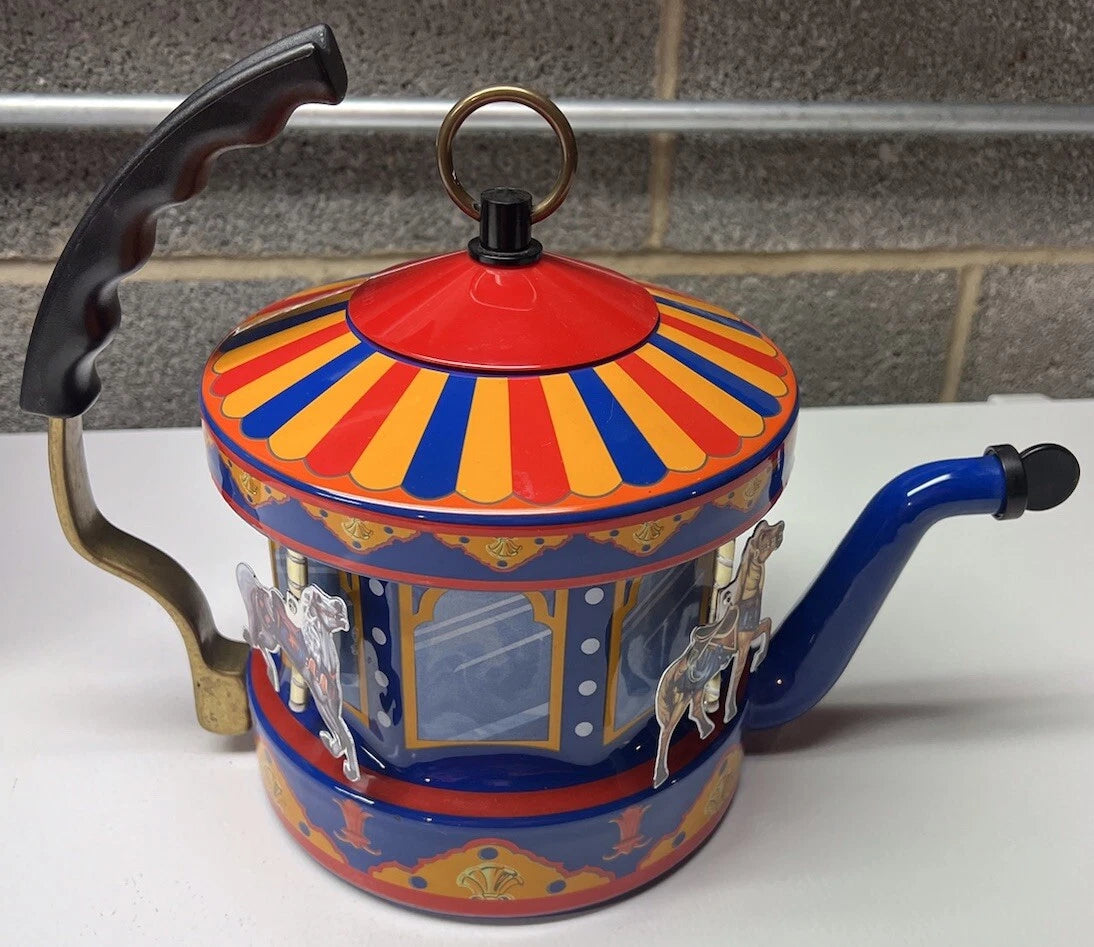 MKI Kamenstein World of Motion Tea Kettle Teapot Steam Driven Carousel Box READ