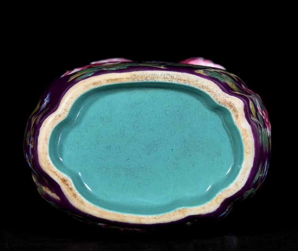 Qianlong Signed Old Chinese Colour Enamel Vase W/phoenix N3674