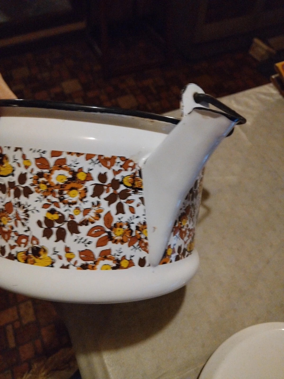 Vintage Enamel Kettle/Tea Pot Mid Century Modern Style