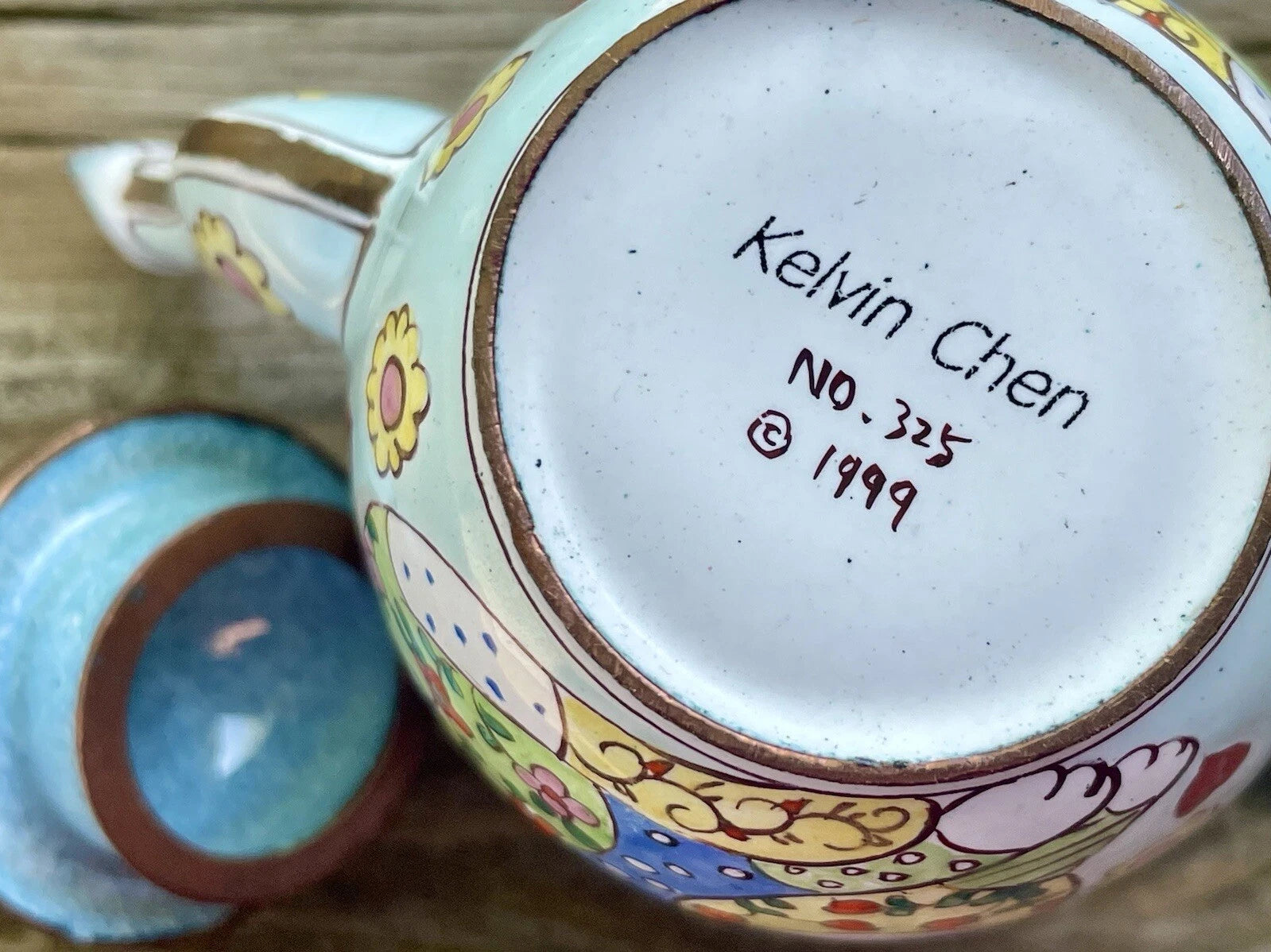 Kelvin Chen Enamel Miniature Teapot 1999