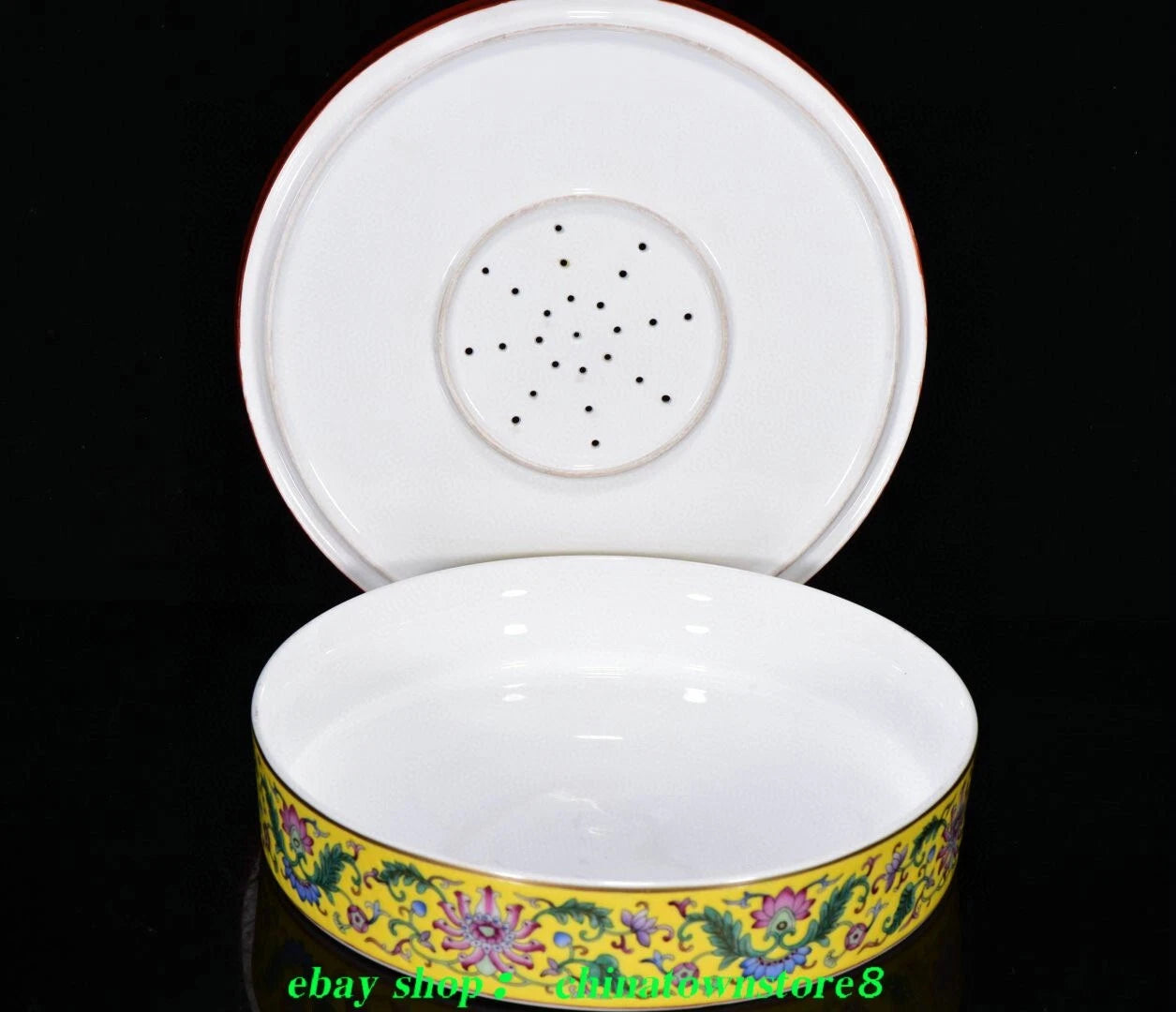 9''Old Enamel Colour Porcelain Gold Cup Mug Glass Wine Tea Pot Flagon Plate Set