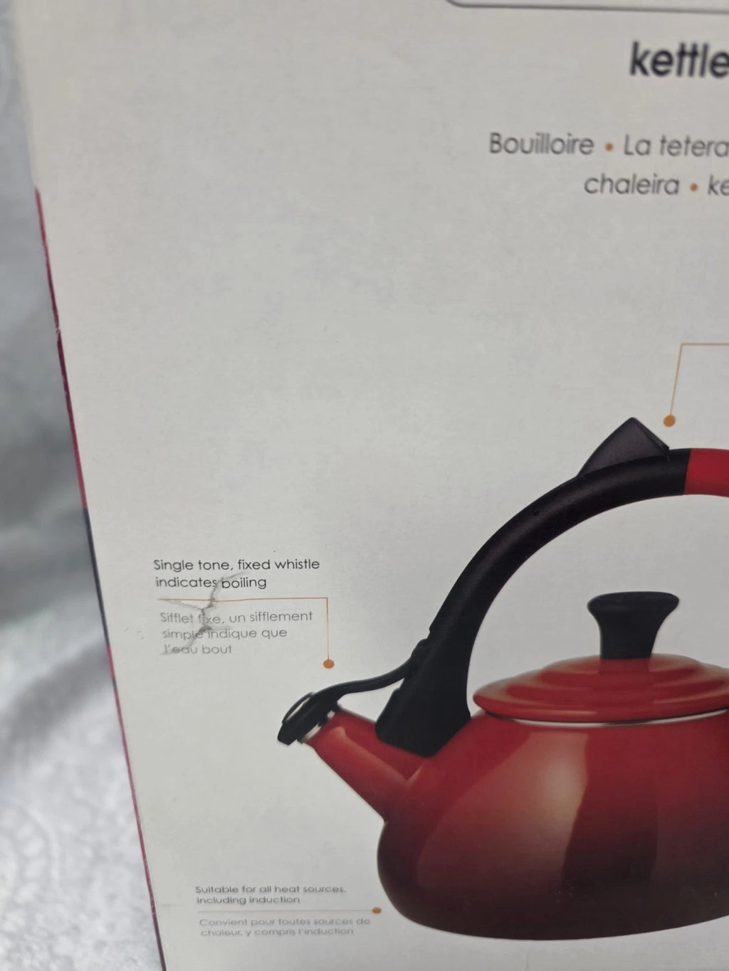 LE CREUSET  Orange Kettle 1.6 qt Tea Pot Enamel Oolong Kettle color volcanic New