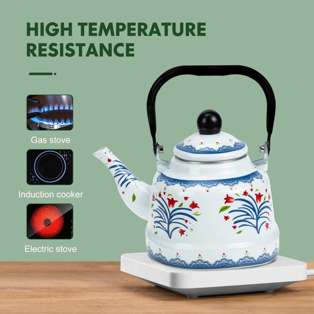 Thickened Enamel Pot Office Teapot Uk Retro Kettle Stove Kettles