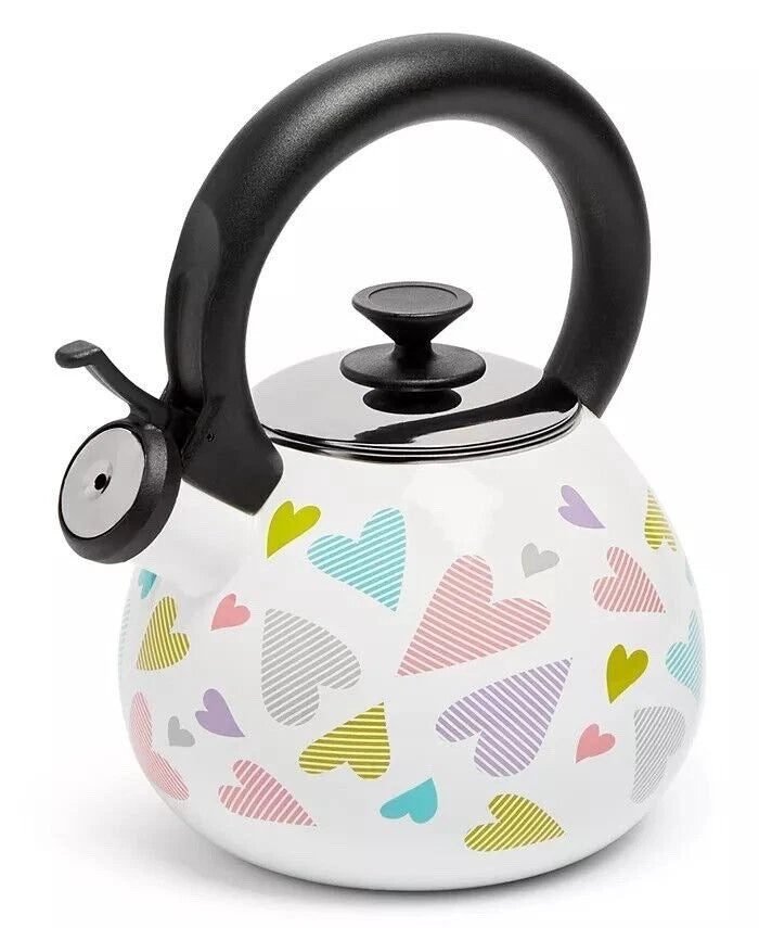 THE CELLAR Enamel on Steel Heart Tea Kettle NEW in Open Box