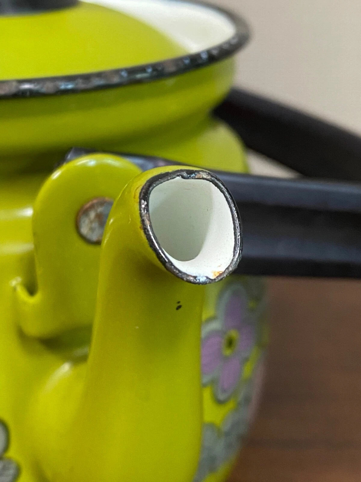 Vintage Enamel Green Primavera Finel Arabia Teapot Kettle 0.6L Kaj Franck