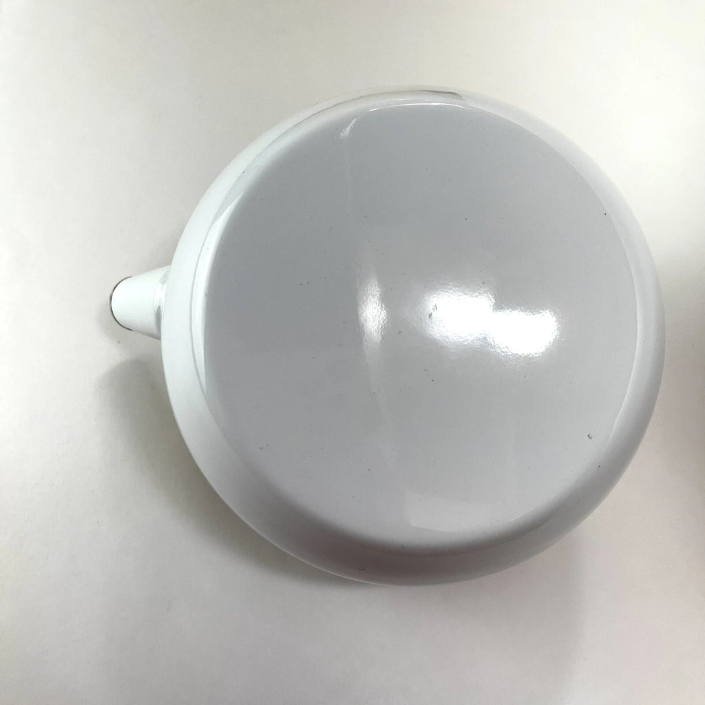 Vtg Enamel Tea Kettle With Pig And Plastic Corn Lid Handle Wood Handle