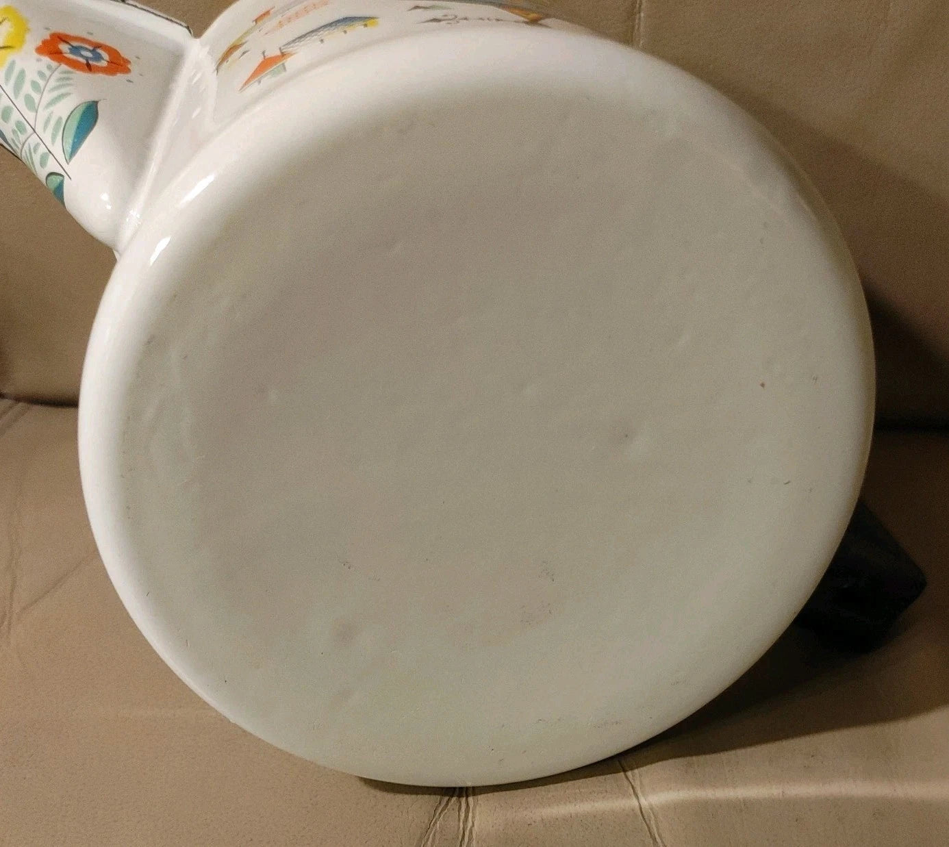 Vintage BERGGREN Enamel Coffee Pot Kettle Swedish Rooster Flower EXQUISITE Shape