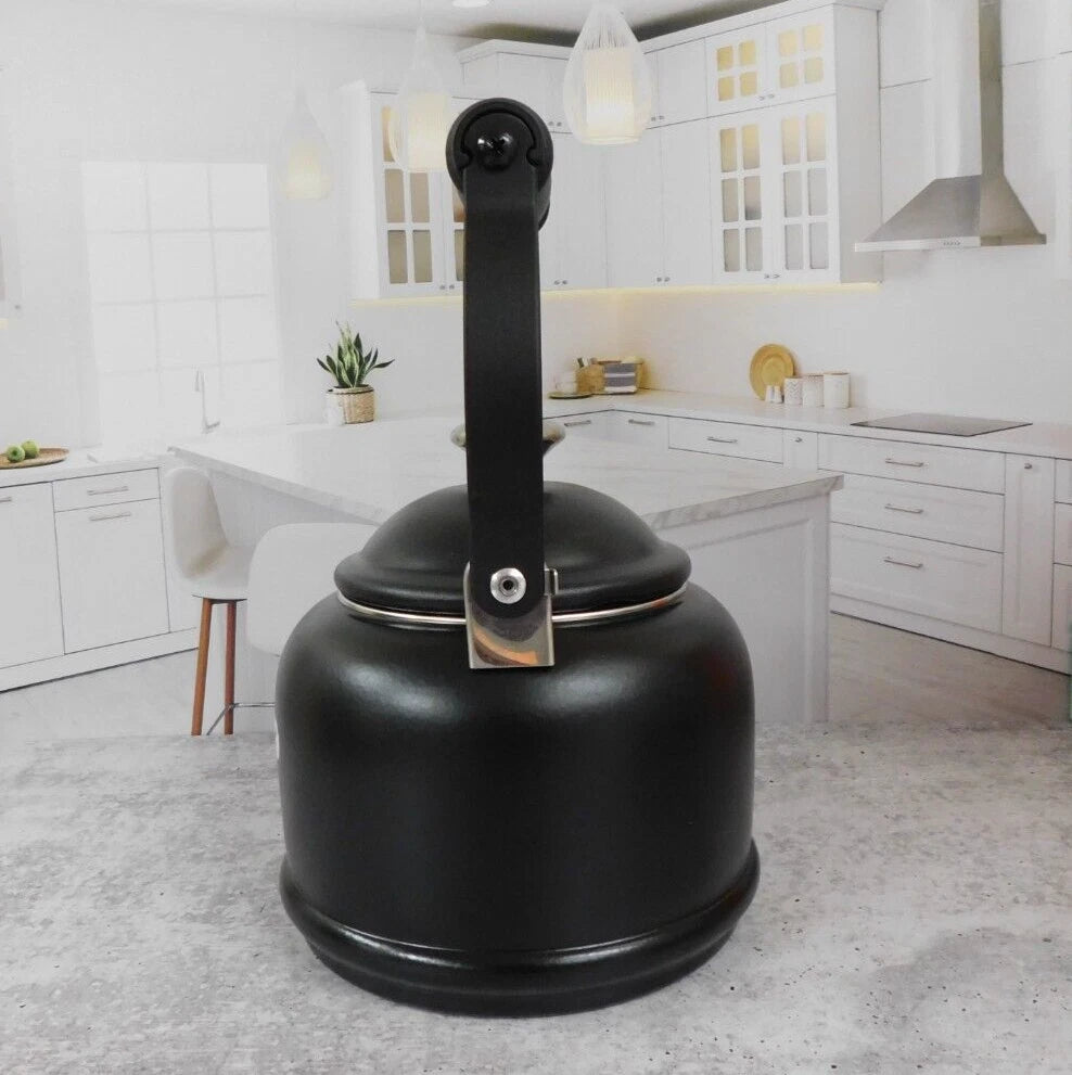 Le Creuset Enamel on Steel 1.25 Quart Demi Kettle, Matt Licorice Black - New