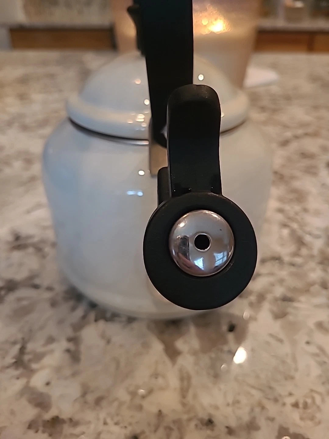 Le Creuset 2.2 Quart 2 Liter Whistling Tea Kettle White Enameled Steel