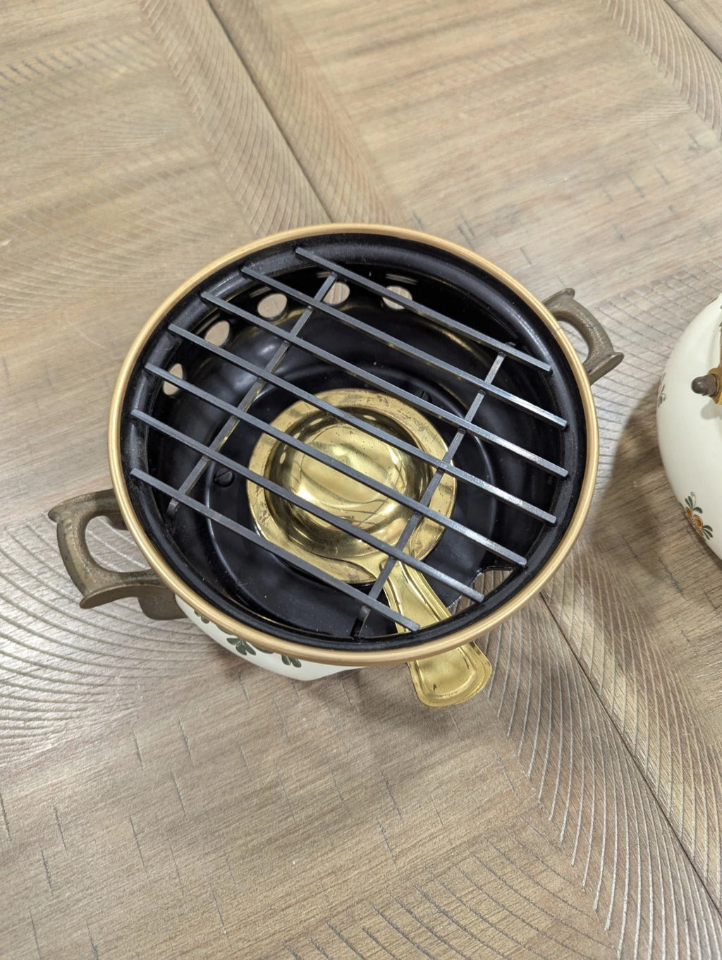 Asta Enamel Tea Kettle With Warmer-Mint Condition