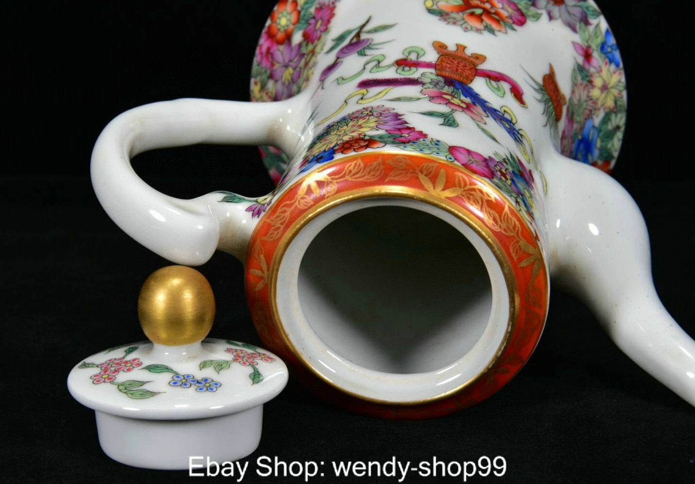 QianLong Dynasty Enamel Colour Porcelain Ruyi Flower Vase Wine Tea Pot Flagon