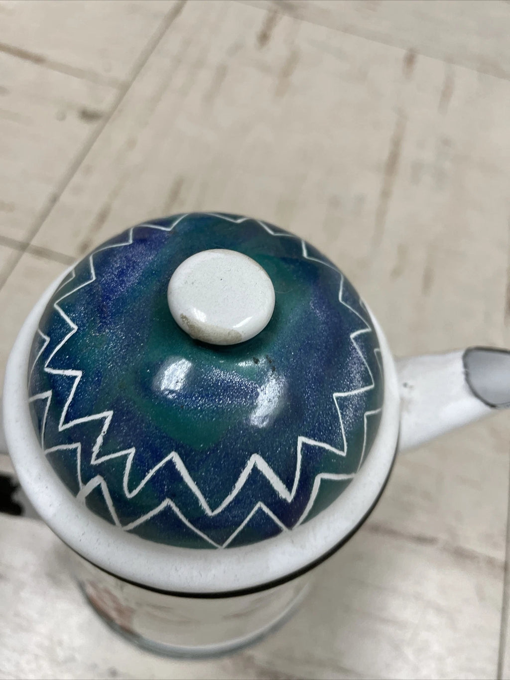 Smaltum Praha Enamelware Teapot Kettle Czech