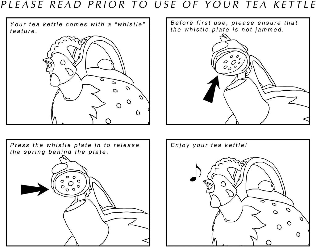 Whimsical 2.1 Quart Enamel-on-Steel Whistling Tea Kettle - Giraffe Design