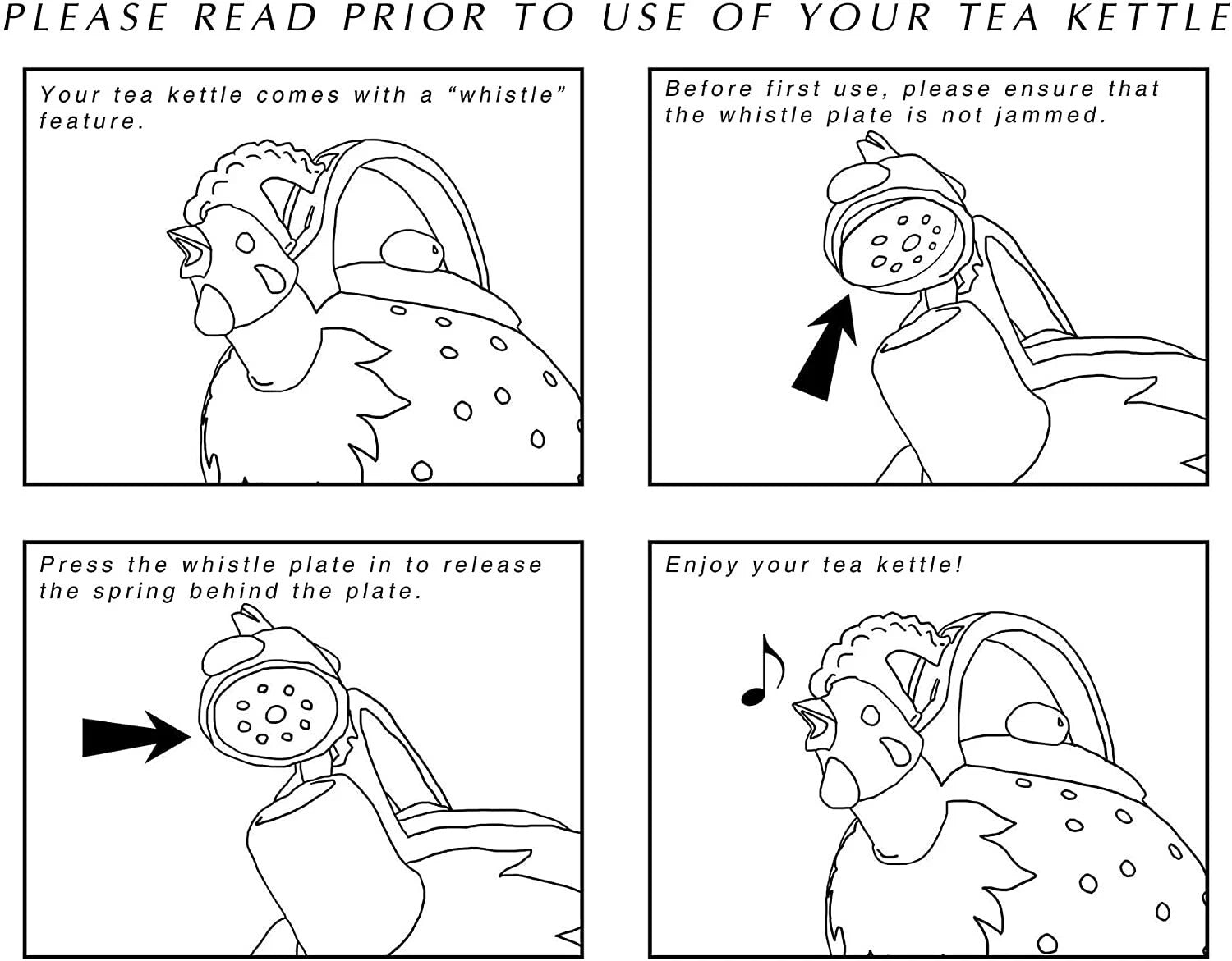 Whimsical 2.1 Quart Enamel-on-Steel Whistling Tea Kettle - Giraffe Design