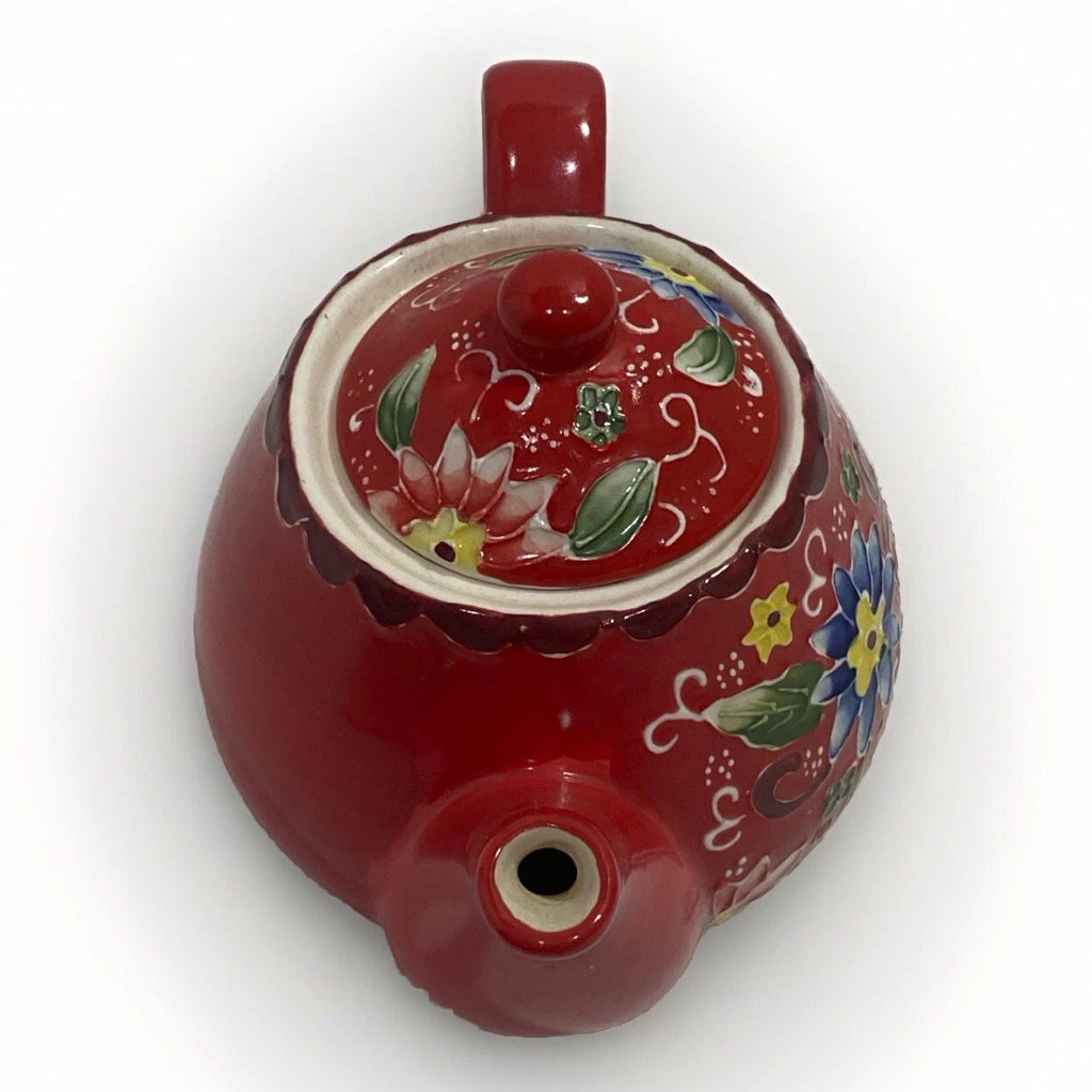 T2 Teapot Flower Power Red