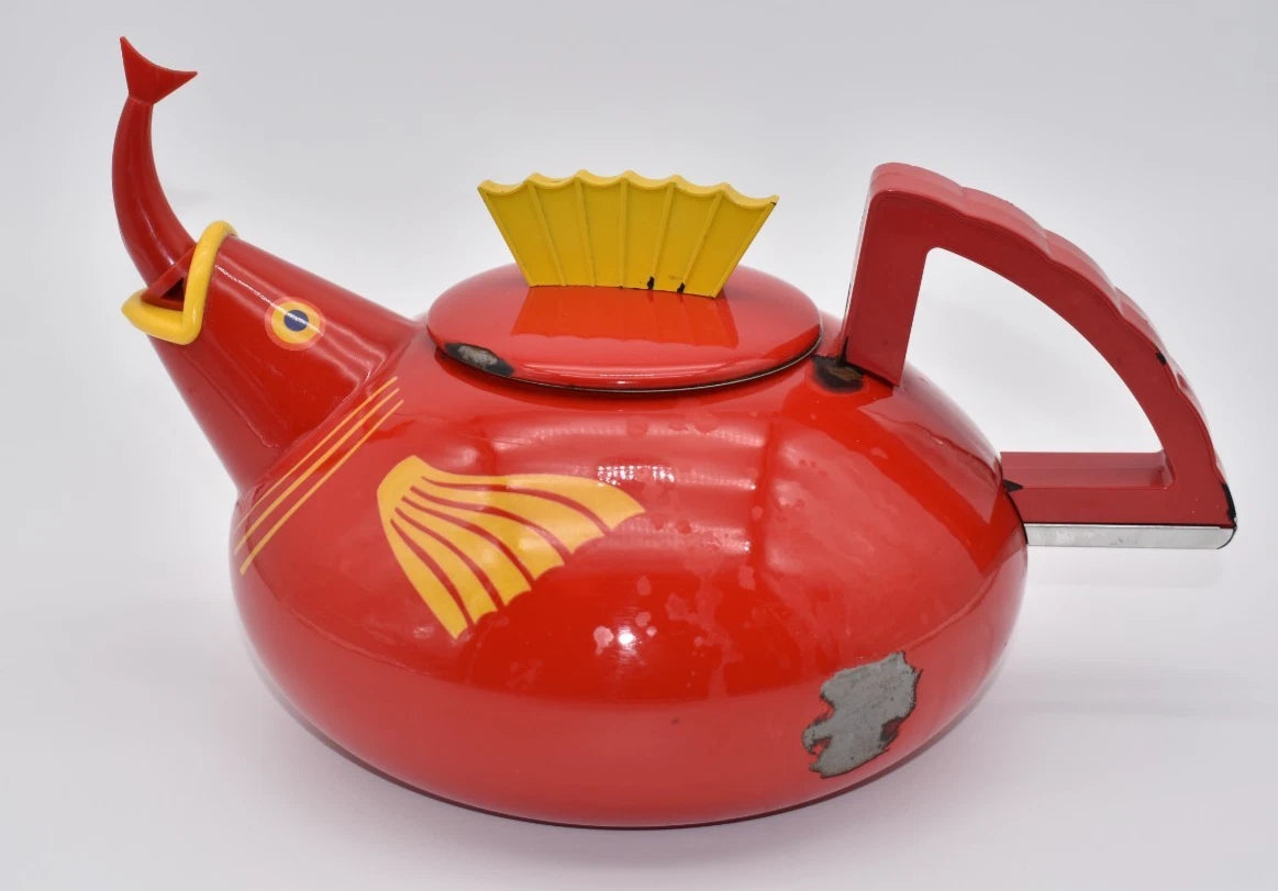 Vintage Copco Under the Sea Red Fish Teapot