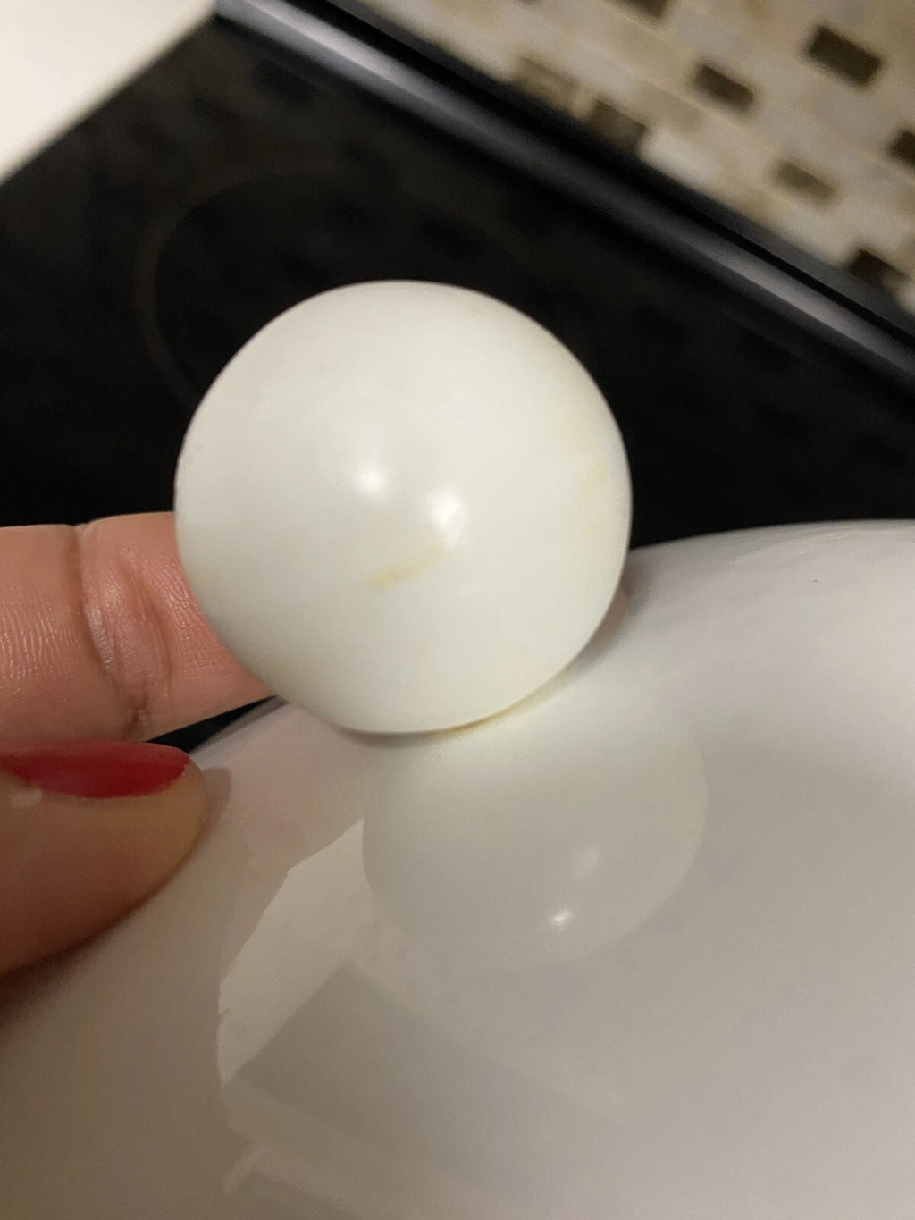 Vintage Enamel Lincoware Tea Pot Kettle White with Plastic Handle-Blue Flowers