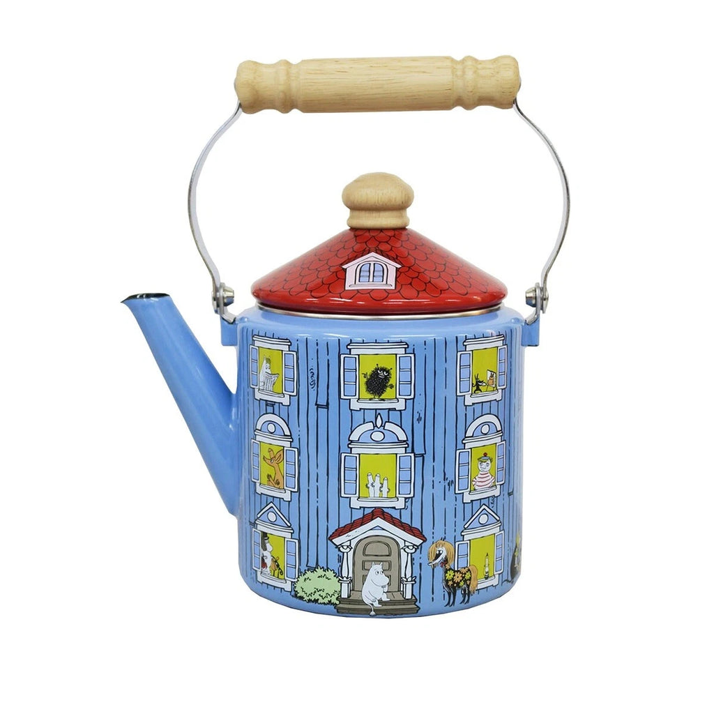 Fujihoro Moomin House Enamel Kettle 2.0L – Teapot IH and Fire Housewarming Gift