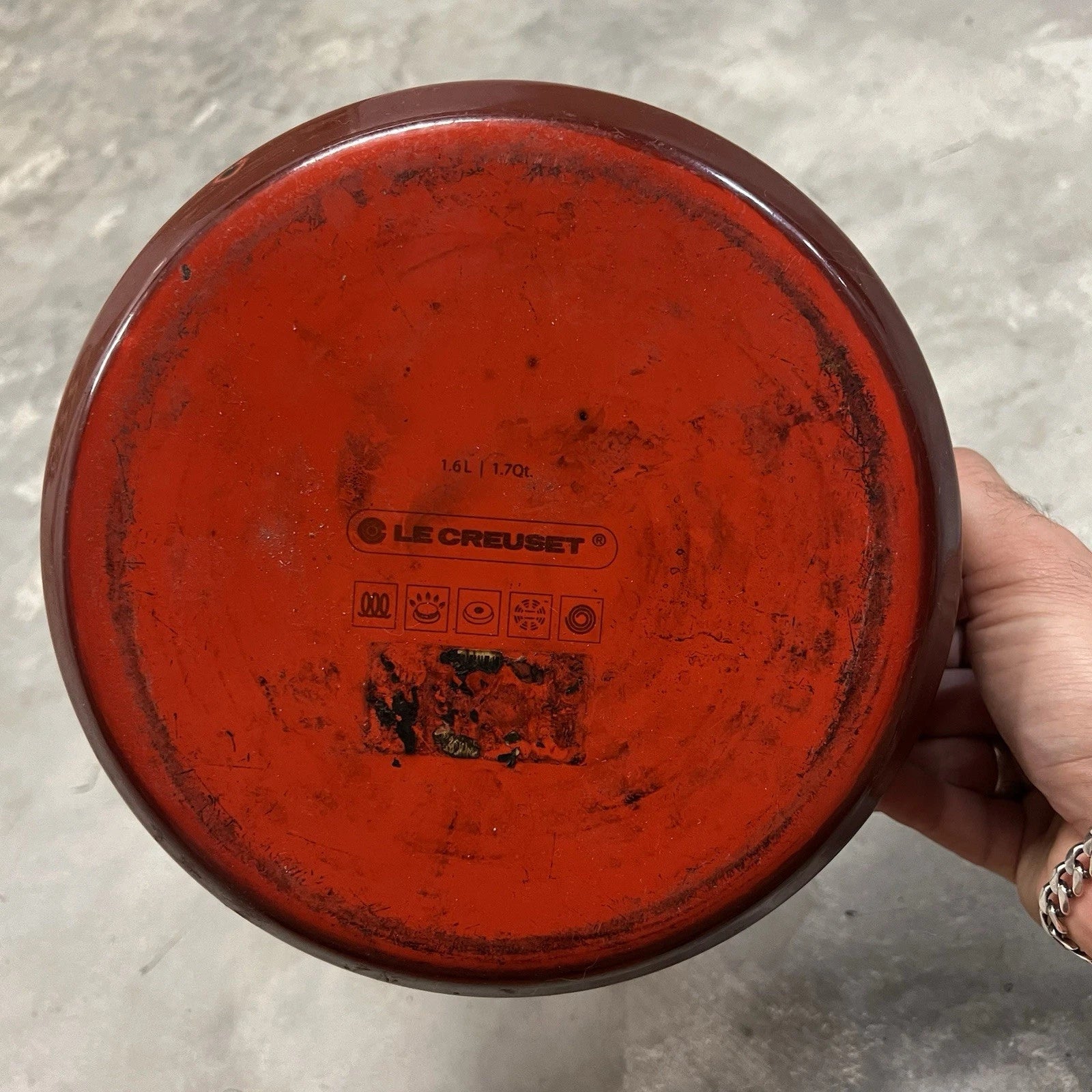 Le Creuset Whistling Tea Kettle Flame Orange Ombre Tea Pot 1.7 Qt 1.6 L Enameled