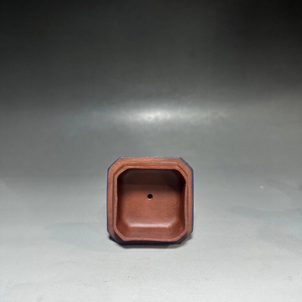 Purple Clay Teapot Gongfu Strainers Zisha Sculpture Square Chamfered Enamel Hand