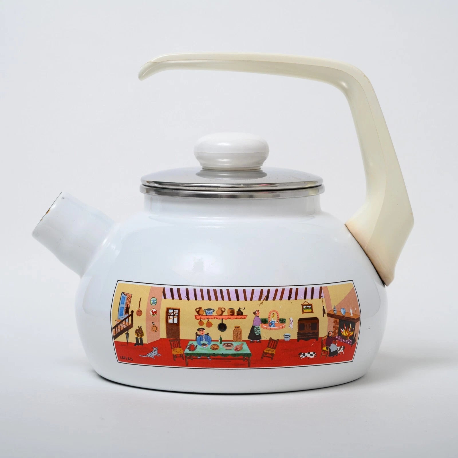 Villeroy & Boch Naif Enamel Tea Pot - Rare Vintage German Kettle Gérard Laplau