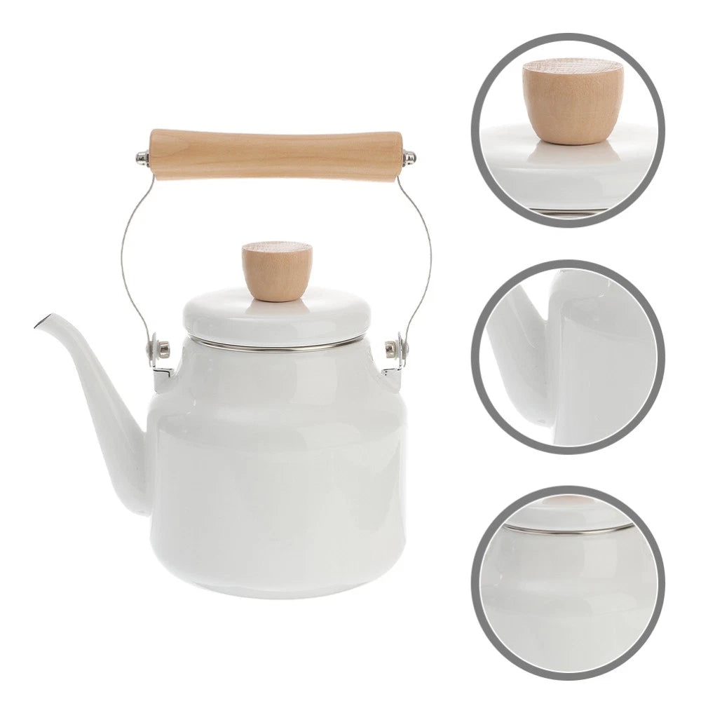 Kettle Make Tea Travel Enamel Stovetop Boiling Pot for Gas Water