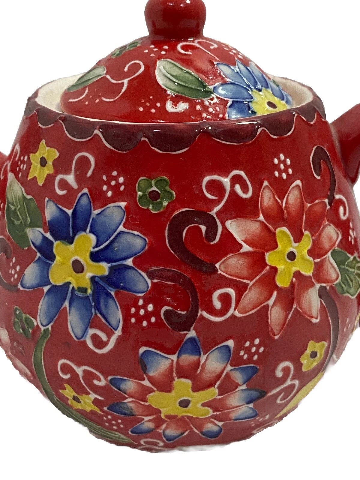 T2 Teapot Flower Power Red