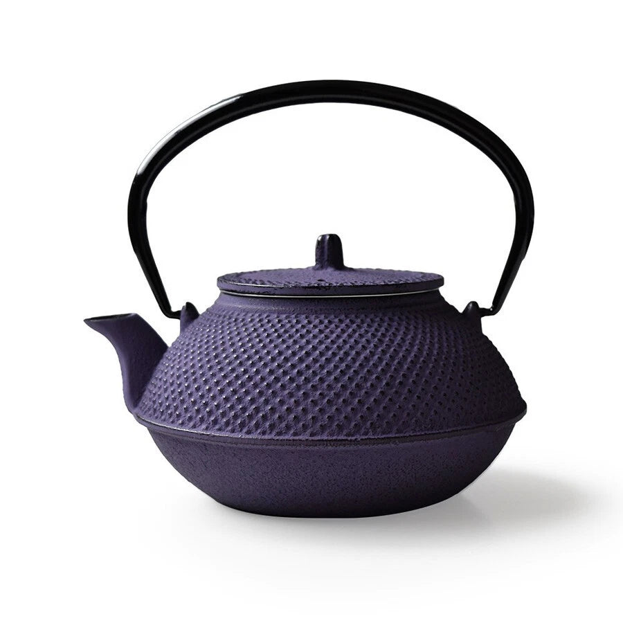 Nanbu Tetsuki Teapot, Round Arare 0.6L Tetsubin, Iron Kettle, GIft, Violet