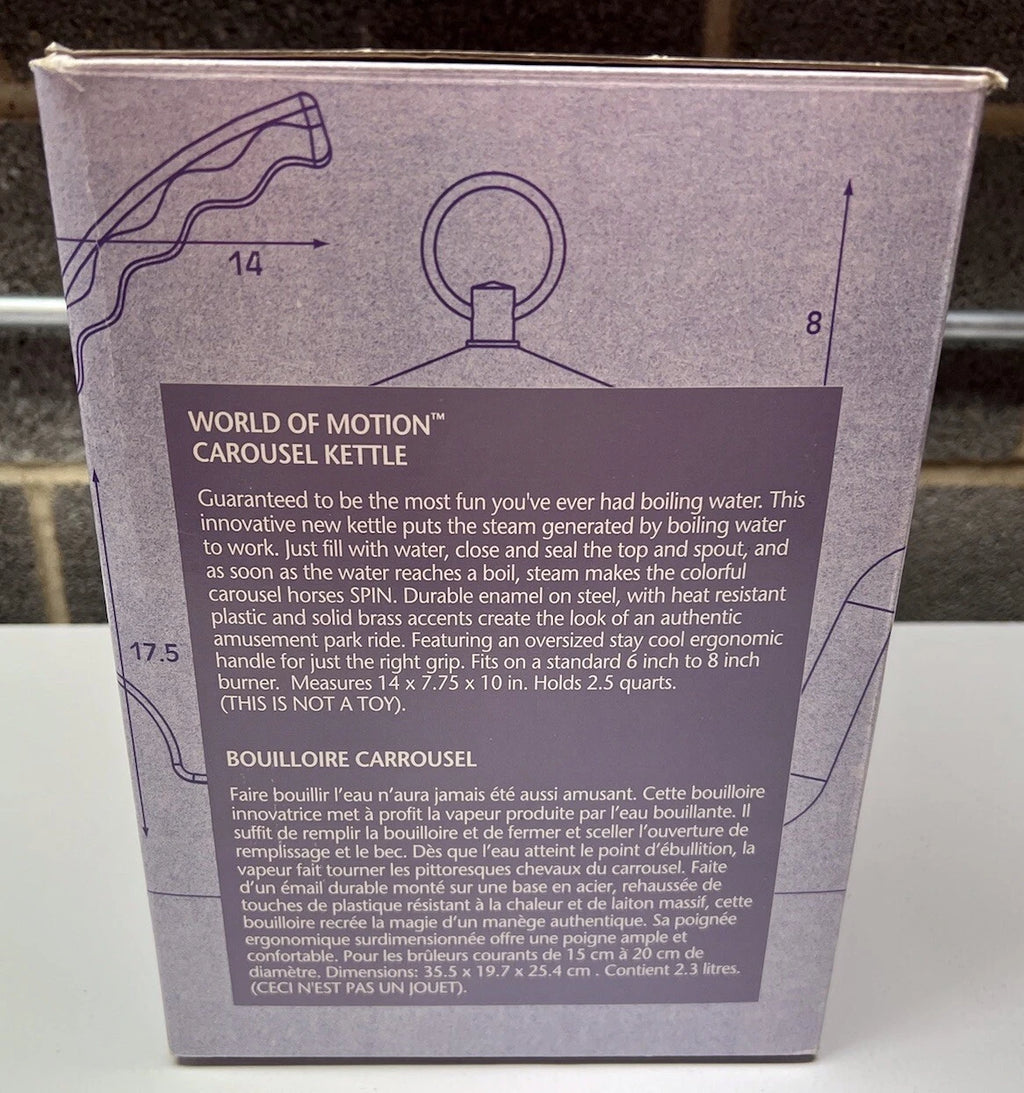 MKI Kamenstein World of Motion Tea Kettle Teapot Steam Driven Carousel Box READ